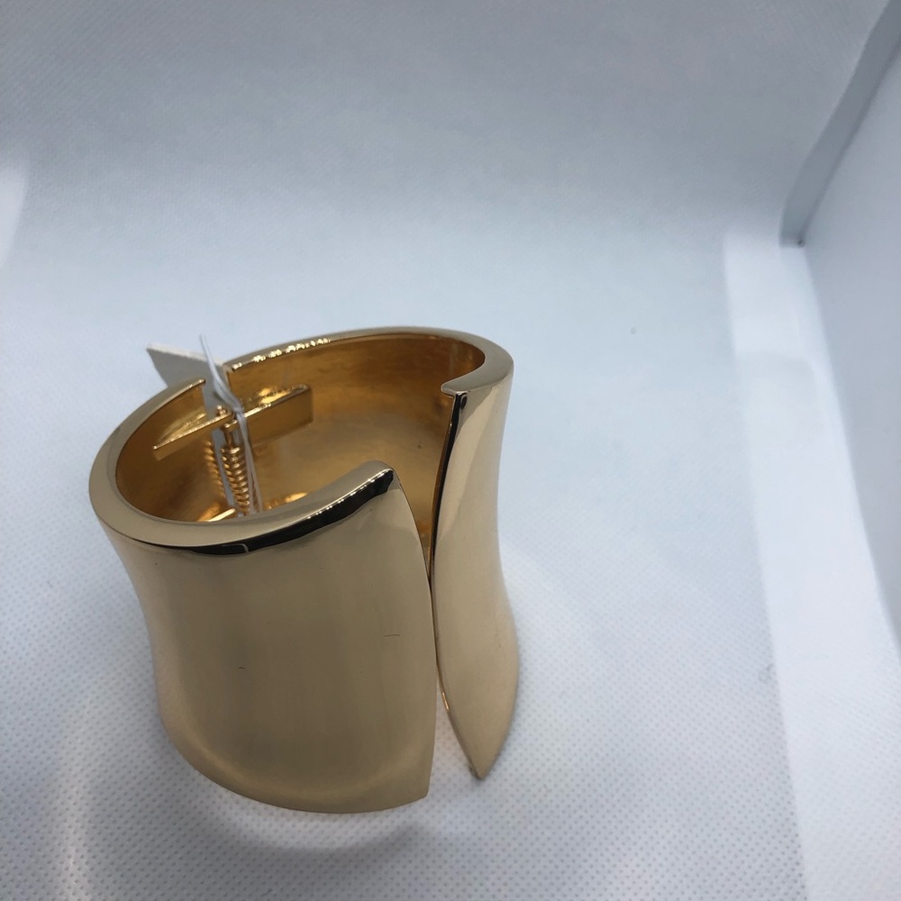 Oversized gold plated geometric arm wrist cuff bracelet bangle new - Picture 12 of 12